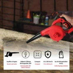FISHTEC Souffleur De Jardin Sans Fil 18V - Batterie Li-Ion Rechargeable - 3 Vitesses 9 FISHTEC Souffleur De Jardin Sans Fil 18V - Batterie Li-Ion Rechargeable - 3 Vitesses -Aspirateur souffleur Soldes Magasin 13377012 3