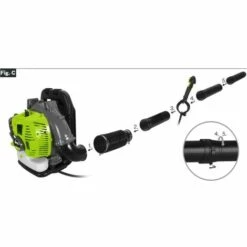 VITO GARDEN Souffleur Professionnel Moteur Thermique 52CC 2CV VITOGARDEN Spécial Espaces Verts Et Chantiers Bretelles Dorsales Reglables -Aspirateur souffleur Soldes Magasin 13818494 3