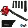 AREBOS Aspirateur De Feuilles à Essence | Souffleur De Feuilles 3en1 | 1HP Chopper | Broyeur De Feuilles - Rouge -Aspirateur souffleur Soldes Magasin 15056569 1