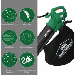 GARDEBRUK Aspirateur Souffleur Broyeur 3 En 1 Avec Bandoulière - Jardin - Feuilles Papier Branche - Sac 45 Litres -Aspirateur souffleur Soldes Magasin 18476361 5