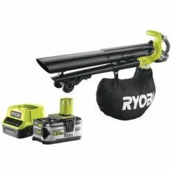 Pack RYOBI Souffleur Aspiro-broyeur 18V OnePlus Brushless OBV18 - 1 Batterie 5.0Ah - 1 Chargeur Rapide 2.0Ah RC18120-150