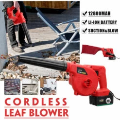 MANTA Sèche-cheveux électrique Au Lithium Portable 220V Souffleur De Feuilles Sans Fil Balayeuse De Poussière Aspirateurs Batterie Li-ion 12800mAh Rouge -Aspirateur souffleur Soldes Magasin 23522563 3