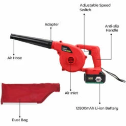 ZEBRAA Souffleur 220V Sans Fil Aspirateur Broyeur De Feuilles 12800mAh Li-ion Batterie -Aspirateur souffleur Soldes Magasin 23957773 3