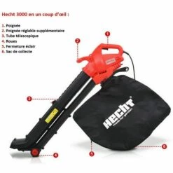 HECHTAM Hecht Jardin 3000 Souffleur De Feuilles à L’air électrique 3000W 3en1 Aspirateur Souffleur Broyeur -Aspirateur souffleur Soldes Magasin 24610373 2