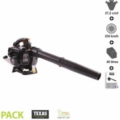 Aspirateur Broyeur Souffleur De Feuilles Thermique 27,2cm3 250 Km/h Anti-vibration TEXAS GBV270 - Noir