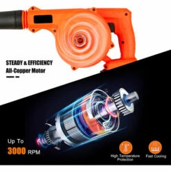 HAPPYSHOPPING Version Deluxe 1Z11 Souffleur De Seche-cheveux Au Lithium, Aspiration Et Soufflage A Double Usage 398TV Norme Europeenne, Une Batterie Et Une Charge 110-240V - Une Batterie Et Une Charge 110-240V -Aspirateur souffleur Soldes Magasin 29903984 3