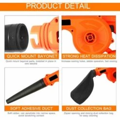 HAPPYSHOPPING Version Deluxe 1Z11 Souffleur De Seche-cheveux Au Lithium, Aspiration Et Soufflage A Double Usage 398TV Norme Europeenne, Une Batterie Et Une Charge 110-240V - Une Batterie Et Une Charge 110-240V -Aspirateur souffleur Soldes Magasin 29903984 4