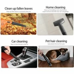 HAPPYSHOPPING Version Deluxe 1Z11 Souffleur De Seche-cheveux Au Lithium, Aspiration Et Soufflage A Double Usage 398TV Norme Europeenne, Une Batterie Et Une Charge 110-240V - Une Batterie Et Une Charge 110-240V -Aspirateur souffleur Soldes Magasin 29903984 5