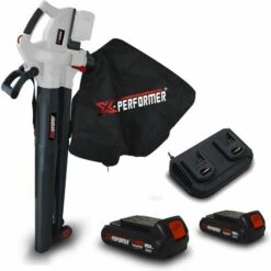 Aspirateur Souffleur 40V - X-Performer XPASB40LI-2B Sac Récolt. 45 L - 230Km-h + 2 Batteries 2 Ah - Double Chargeur