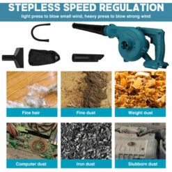 DMTOOL 2 En 1 Souffleur Aspirateur Sans Fil BRAVOBRO 18V 3.6m3/min 20000r/min Avec 6 Accessoires (sans Batterie) -Aspirateur souffleur Soldes Magasin 44099837 5