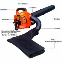 Hengda Aspirateur De Feuilles à Essence Souffleur De Feuilles 26ccm Broyeur De Jardin Souffleur 256 Km/h - Noir -Aspirateur souffleur Soldes Magasin 47602549 3