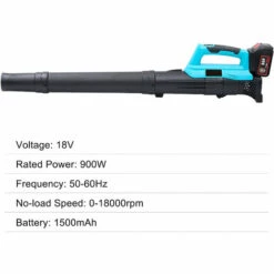 SUPERSELLER 900W 18000RPM Lithium Électrique Souffleur 1500mAh Grande Capacité Rechargeable Sans Fil Ménage Industriel Souffleur À Poussière Souffleur À Neige 220V - Noir & Bleu - Noir & Bleu -Aspirateur souffleur Soldes Magasin 53506264 3