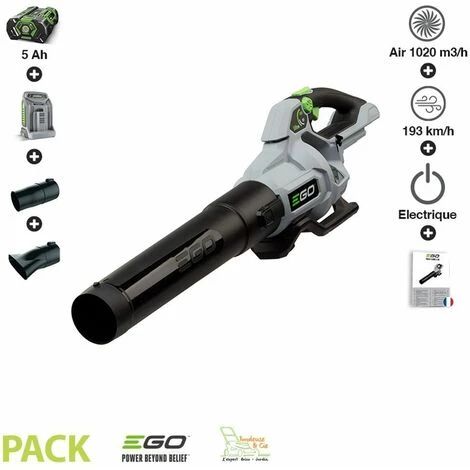EGO POWER+ Pack Souffleur De Feuilles Puissant Batterie 5ah Chargeur Rapide EGO LB5804E - Gris 3 EGO POWER+ Pack Souffleur De Feuilles Puissant Batterie 5ah Chargeur Rapide EGO LB5804E - Gris