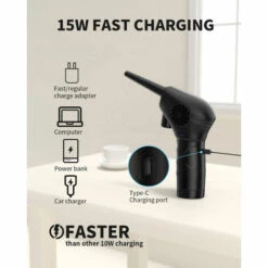 MERKMAK Depoussiereur Electrique Sans Fil Avec Charge Rapide 15 W Amelioree, Indicateur De Niveau De Batterie, Remplace Le Depoussiereur A Air Comprime, 36 000 Tr/Min, Batterie Rechargeable 15 000 Mah -Aspirateur souffleur Soldes Magasin 54395998 5