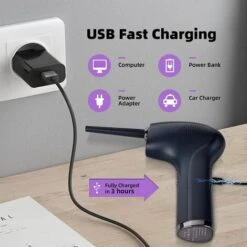BENOBBY KIDS Dépoussiéreur à Air électrique, Dépoussiéreur à Air Comprimé Pour Nettoyage De Clavier D'ordinateur, Souffleur D'air Sans Fil Avec Lumière LED, 45 000 Tr/min, Charge Rapide 6000 MAh 65 W, Remplace Les Bidons D'air Comprimé, Noir, 1 Paquet -Aspirateur souffleur Soldes Magasin 55513381 5