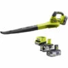 Pack RYOBI Souffleur 18V OnePlus RBL1820S40F - 1 Batterie 3.0Ah High Energy - 1 Batterie 4.0Ah - Chargeur Rapide -Aspirateur souffleur Soldes Magasin 59196889 1