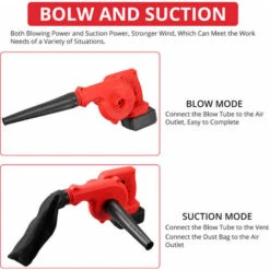 PROSTER Souffleur De Feuilles Sans Fil 1-18000RPM 21V 2.0Ah Tube Détachable Pour Voiture De Jardin -Aspirateur souffleur Soldes Magasin 59410402 4
