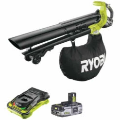 Pack RYOBI Souffleur Aspiro-broyeur 18V OnePlus Brushless OBV18 - 1 Batterie 3.0Ah High Energy - Chargeur Ultra Rapide