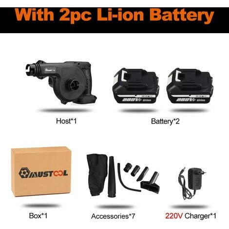 JMAX 1500W Souffleur De Feuilles Sans Fil Aspirateur Souffleur Avec 2x Batterie 22900mah Et Chargeur 7 JMAX 1500W Souffleur De Feuilles Sans Fil Aspirateur Souffleur Avec 2x Batterie 22900mah Et Chargeur – Image 5