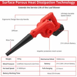 GETLITOOL Souffleur De Feuilles Sans Fil, 1-18000RPM 21V 2.0Ah, Balayeuse électrique Portative 2 En 1/aspirateur 21 V 2,0 Ah Batterie Au Lithium Pour Souffler Les Feuilles, Nettoyer La Poussière Et Les Petites Ordures, Voiture, Hôte D'ordinateur, Coin Difficile à N -Aspirateur souffleur Soldes Magasin 61048578 3