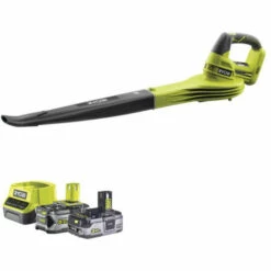 Pack RYOBI Souffleur 18V OnePlus OBL1820S - 1 Batterie 3.0Ah High Energy - 1 Batterie 5.0Ah - Chargeur Rapide