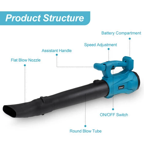 TIGA Souffleur Sans Fil Sur Batterie Drillpro 6 Vitesses 280W 18000r/min (sans Batterie) 4 TIGA Souffleur Sans Fil Sur Batterie Drillpro 6 Vitesses 280W 18000r/min (sans Batterie) – Image 2