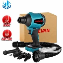 ONEVAN Aspirateur Souffleur De Poussière Rechargeable Sans Fil 5 En 1, 1000W, 40000 Tr/min, Fonction D'aspiration, Multifonction, Pour Batterie Makita 18v - Non Batterie