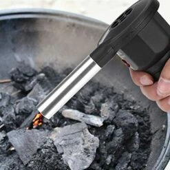 OUSUDELA Souffleur Barbecue - Ventilateur De Barbecue Electrique Portable Pour Camping En Plein Air BBQ Noir -Aspirateur souffleur Soldes Magasin 65796418 5