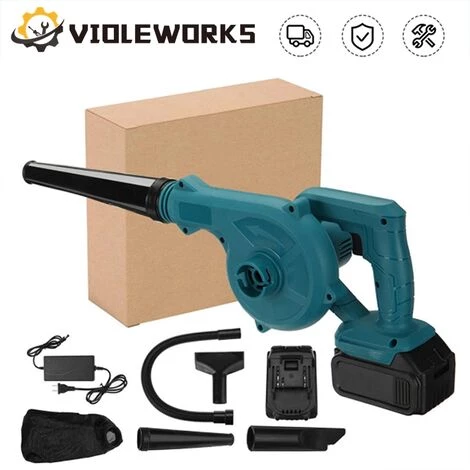 VIOLEWORKS 2 En 1 Souffleur Aspirateur Sans Fil Bleu 3.6m3/min Avec 2 Batteries 3 VIOLEWORKS 2 En 1 Souffleur Aspirateur Sans Fil Bleu 3.6m3/min Avec 2 Batteries